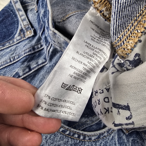 We The Free People Heart Shadow Patch Barrel Good Luck Jeans 27 - Picture 7 of 14